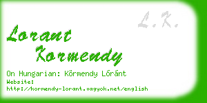 lorant kormendy business card